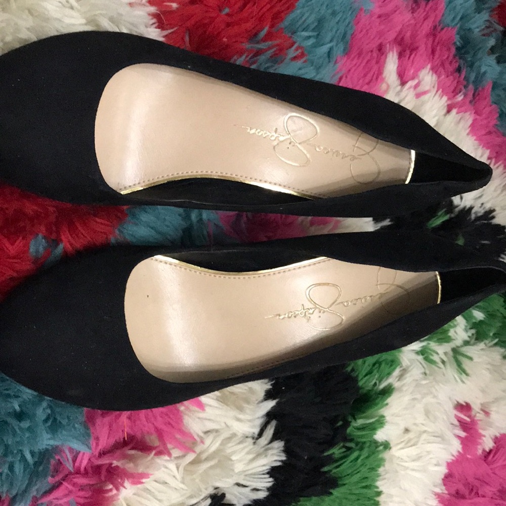 Jessica Simpson black suede heels